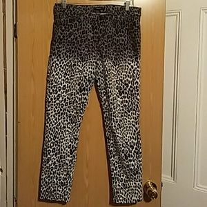 Black and white leopard pattern pants